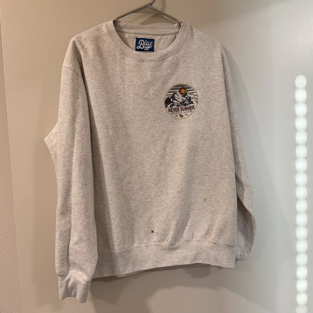 Blue 84 Crew Neck Sweatshirt – Grand Lake Estes Park, Size Large